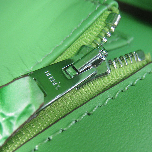 High Quality Fake Hermes Birkin 35CM Crocodile Head Veins Leather Bag Green 6089